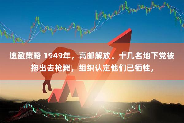 速盈策略 1949年，高邮解放。十几名地下党被拖出去枪毙，组织认定他们已牺牲，